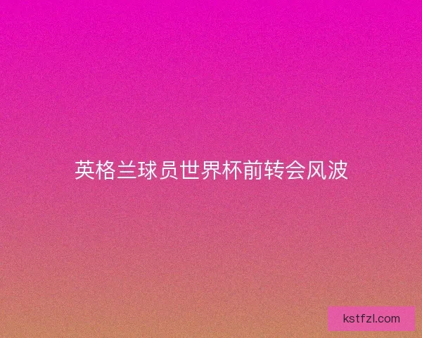 英格兰球员世界杯前转会风波
