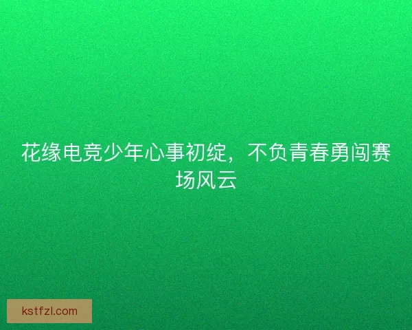 花缘电竞少年心事初绽，不负青春勇闯赛场风云