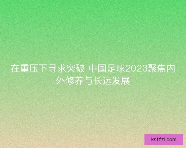 在重压下寻求突破 中国足球2023聚焦内外修养与长远发展 在重压下寻求突破 中国足球2023聚焦内外修养与长远发展